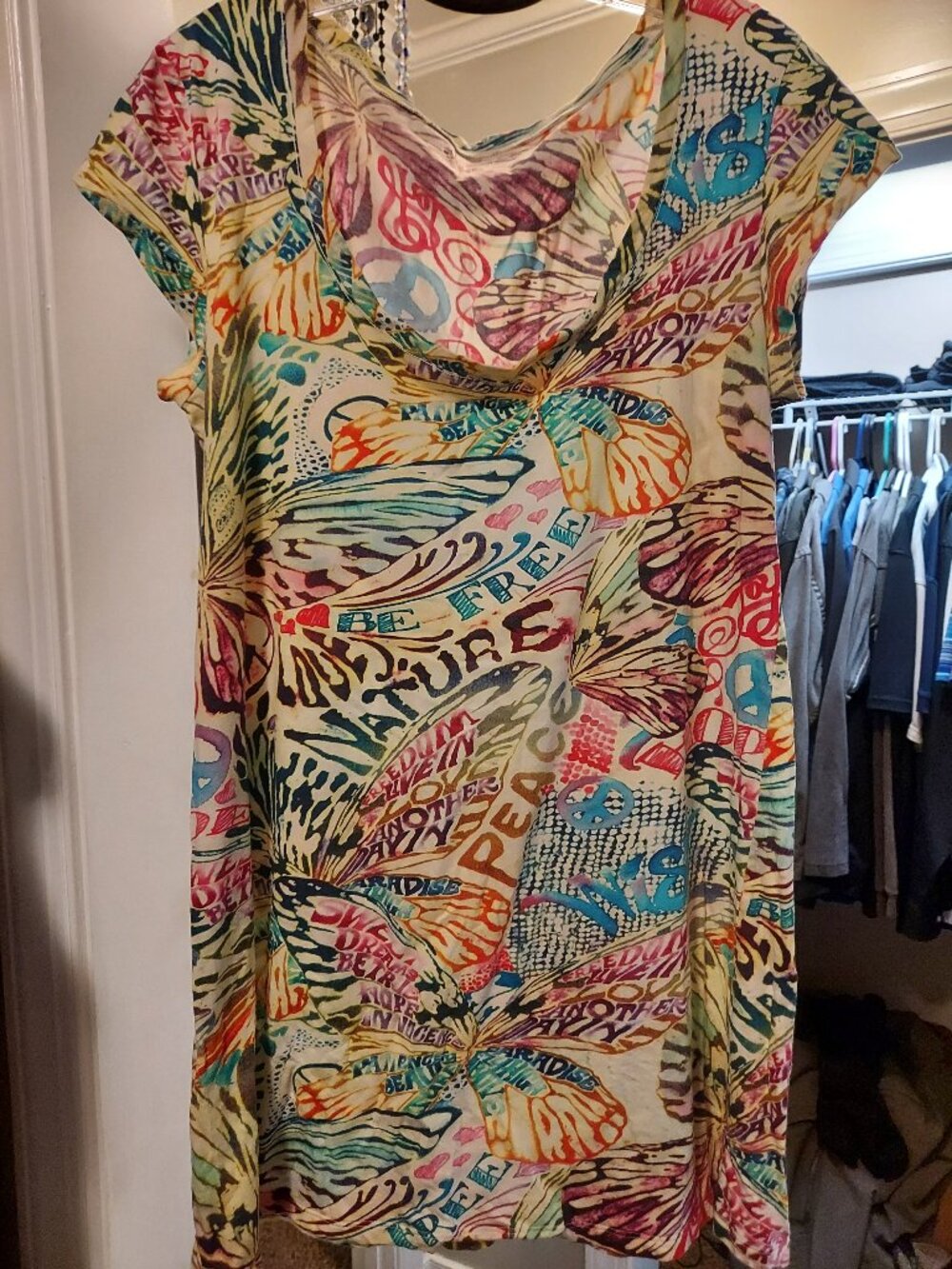 Lucky Brand Peace Butterfly Tunic/Dress L